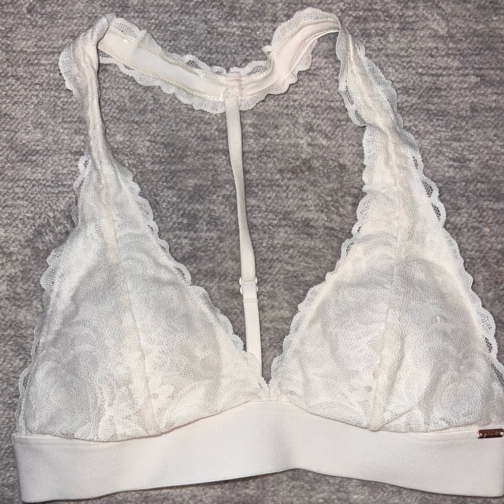PINK Elegant White Lace Bralette